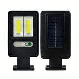 Foco solar moderno negro con sensor de movimiento LED IP65 para exterior