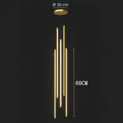 Lampara colgante para escaleras larga LED regulable diseño moderno