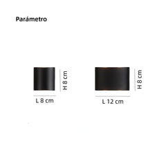 Aplique de Pared Bidireccional LED Moderno Negro de Metal para Salón