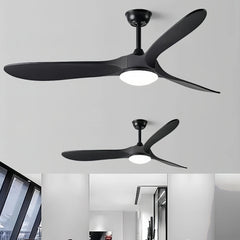 Ventilador de techo de 3 aspas con luz LED silencioso moderno con función verano invierno para salón