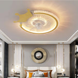 Ventilador de techo infantil con luz LED y motor DC silencioso dorado