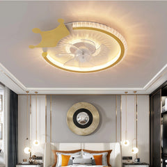 Ventilador de techo infantil con luz LED y motor DC silencioso dorado