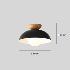 Lámpara de techo nórdica LED de metal y madera para pasillo