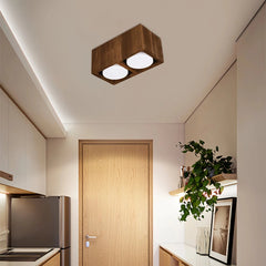 Foco de superficie para techo de madera rectangular LED para pasillo