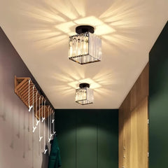 Lámpara de techo para pasillo moderna de cristal con LED