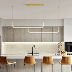 Lámpara colgante lineal minimalista LED regulable para comedor