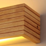 Aplique baño de madera LED rectangular para espejo moderno
