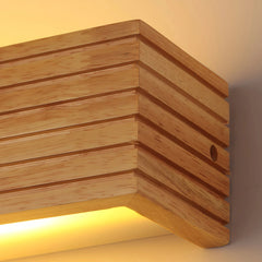 Aplique baño de madera LED rectangular para espejo moderno