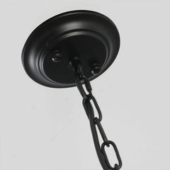 Lámpara colgante industrial vintage negra de metal con esfera para comedor