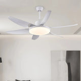 Ventilador de techo con luz 6 aspas moderno silencioso con motor DC y mando a distancia 132 cm para salón