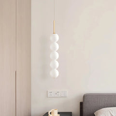 Lámpara colgante con globos de vidrio blanco LED de diseño moderno para dormitorio