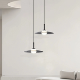 Lámpara colgante de cristal moderna LED regulable ahumada en forma de disco