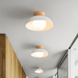 Lámpara de techo nórdica LED de metal y madera para pasillo
