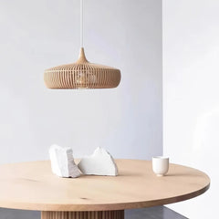 Lámpara colgante de madera estilo nórdico regulable en altura para comedor
