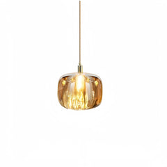 Lámpara colgante moderna de cristal con LED en forma de manzana para comedor
