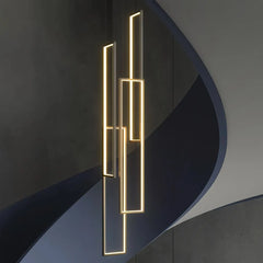 Lampara colgante para escalera rectangular LED moderna