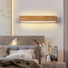 Aplique baño de madera LED rectangular para espejo moderno