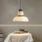 Lámpara colgante de tela blanca LED Wabi Sabi para comedor