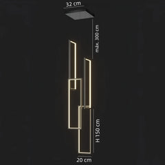 Lampara colgante para escalera rectangular LED moderna