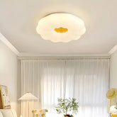 Lámpara de techo flores LED regulable blanca para dormitorio moderno