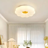Lámpara de techo flores LED regulable blanca para dormitorio moderno