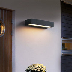 Aplique de Exterior Pared LED Moderno Negro de Metal Largo