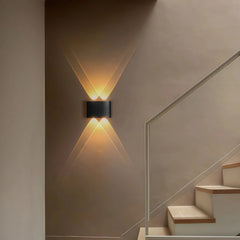 Aplique bidireccional para exterior LED IP65 moderno de metal negro