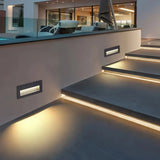 Aplique empotrable exterior moderno de metal con LED sensor de movimiento IP65 para escaleras