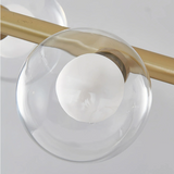 Lámpara colgante de globos de vidrio moderna con LED para isla de cocina