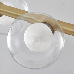 Lámpara colgante de globos de vidrio moderna con LED para isla de cocina