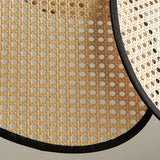 Lámparas colgantes de ratán estilo japonés LED con forma de flor para comedor