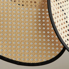 Lámparas colgantes de ratán estilo japonés LED con forma de flor para comedor