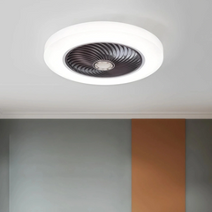 Ventilador de techo silencioso sin aspas con luz LED regulable para dormitorio