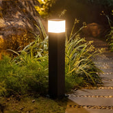 Baliza de jardín moderna de metal negra IP65 diseño rectangular