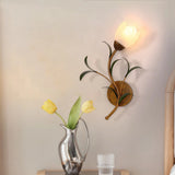 Aplique de pared flor vintage de vidrio para dormitorio