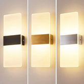 Aplique pared rectangular minimalista LED de acrílico para dormitorio