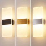 Aplique pared rectangular minimalista LED de acrílico para dormitorio