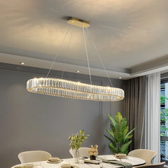 Lámpara colgante ovalada de cristal moderno para comedor
