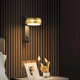 Aplique de pared de diseño moderno LED giratorio para mesita de noche