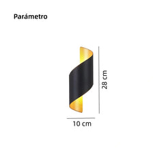 Aplique de Pared Exterior Bidireccional Espiral LED Moderno de Metal