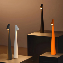 Lámpara de mesa recargable nórdica con LED regulable en tonos Morandi
