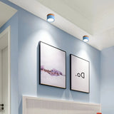 Foco de superficie nórdico LED cilíndrico color Macaron para pasillo