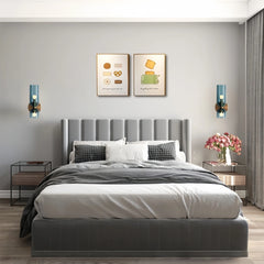 Aplique de pared bidireccional nórdico de vidrio LED regulable luz suave para mesita de noche