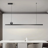 Lámpara colgante lineal LED de metal regulable para comedor minimalista