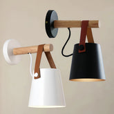 Aplique de pared nórdico LED de madera y metal para mesita de noche
