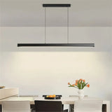 Lámpara lineal colgante minimalista LED regulable en altura para isla de cocina