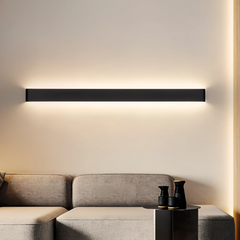 Aplique de pared largo moderno LED de metal para salón