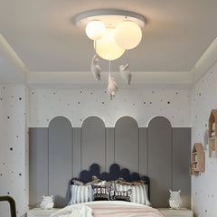 Lámpara de techo infantil oso con globo LED luz suave dormitorio