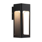 Aplique rectangular exterior LED IP65 moderno de metal negro