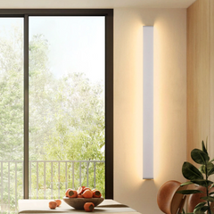 Aplique de pared largo moderno LED de metal para salón